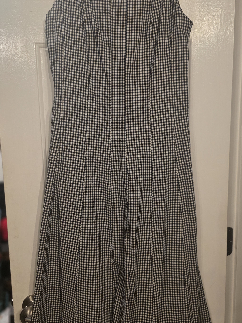 a new day Black and White Gingham Sleeveless Midi Dress